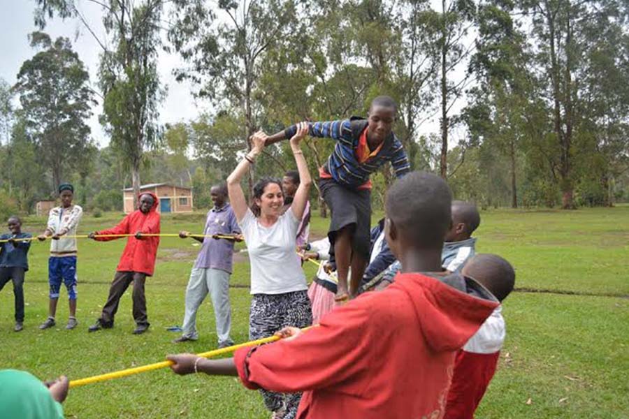 Activity with youth groups in the village